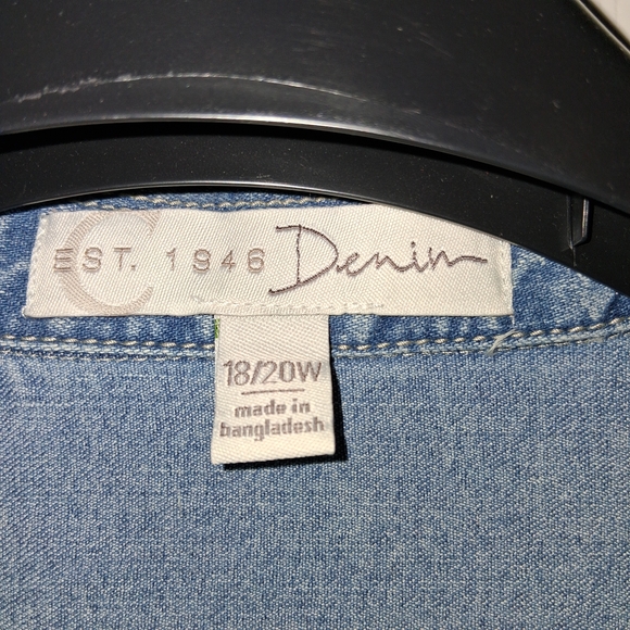 Plaid Blue Denim Jacket for Women - Picture 4 of 7